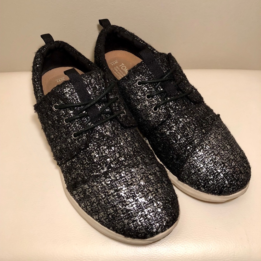 Toms Tweed and Metallic Sneakers